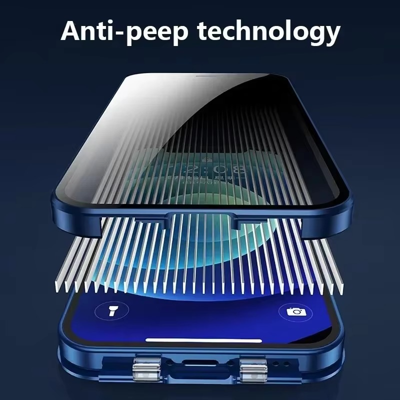 Luxury Apple iPhone Case, MagSafe Compatible, Camera Lens and Screen Protection, Ultra Thin, Shockproof, Magnetic, Full All Around Protection, Privacy Glass Snap Case