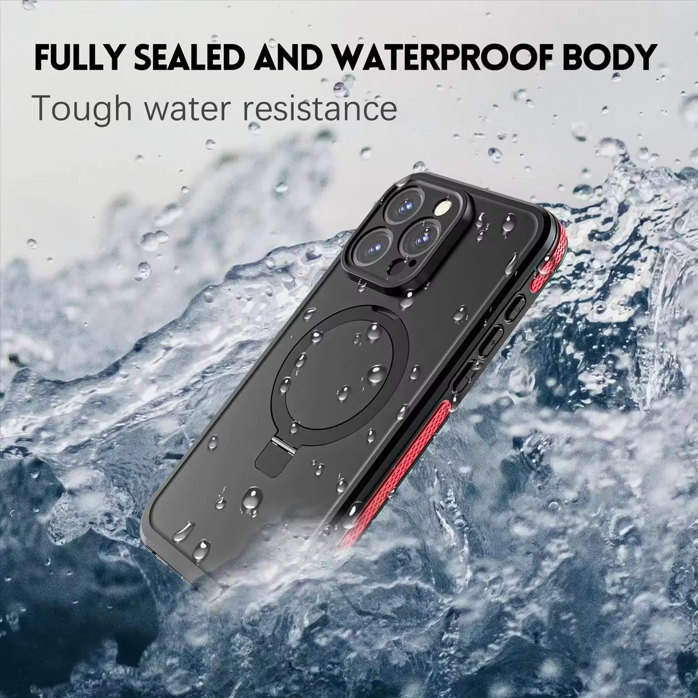 Robust Apple iPhone Case, MagSafe Compatible, Camera Lens and Screen Protection, Ultra Thin, Shockproof, Magnetic, Full All Around Protection, IP68 Waterproof Sports Cover