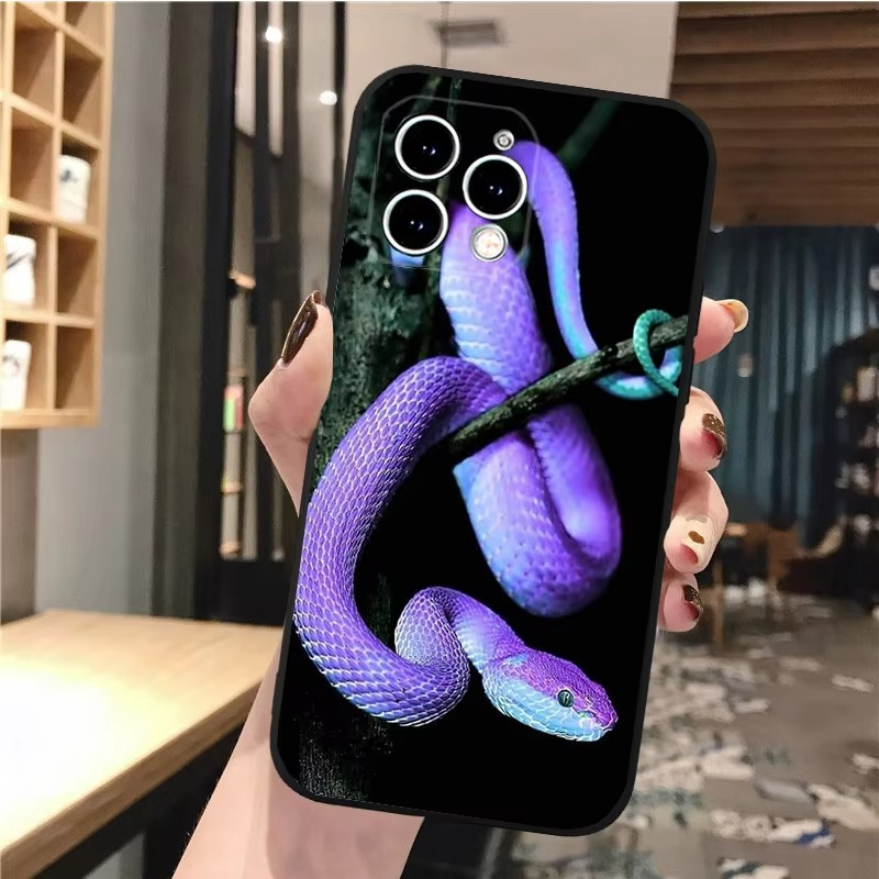 Luxury Apple iPhone Case, MagSafe Compatible, Camera Lens and Screen Protection, Ultra Thin, Shockproof, Magnetic, Full All Around Protection, Snake Pattern Soft Cover