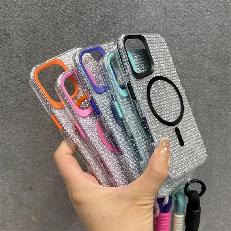 High Quality Apple iPhone Case, MagSafe Compatible, Camera Lens and Screen Protection, Ultra Thin, Shockproof, Magnetic, Full All Around Protection, Colorful Glitter Cover