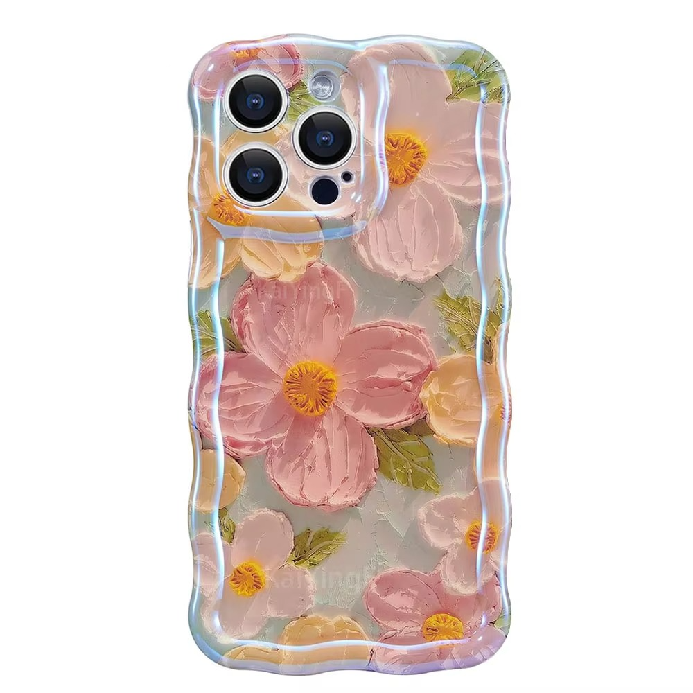 Premium Apple iPhone Case, MagSafe Compatible, Camera Lens and Screen Protection, Ultra Thin, Shockproof, Magnetic, Full All Around Protection, Laser Flower Bumper Case