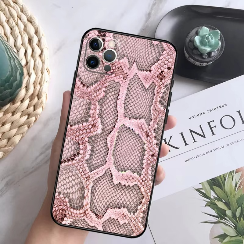 Luxury Apple iPhone Case, MagSafe Compatible, Camera Lens and Screen Protection, Ultra Thin, Shockproof, Magnetic, Full All Around Protection, Snake Skin Soft Cover