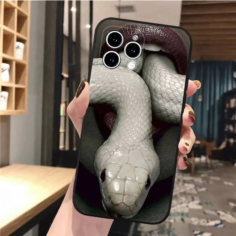 Luxury Apple iPhone Case, MagSafe Compatible, Camera Lens and Screen Protection, Ultra Thin, Shockproof, Magnetic, Full All Around Protection, Snake Pattern Soft Cover