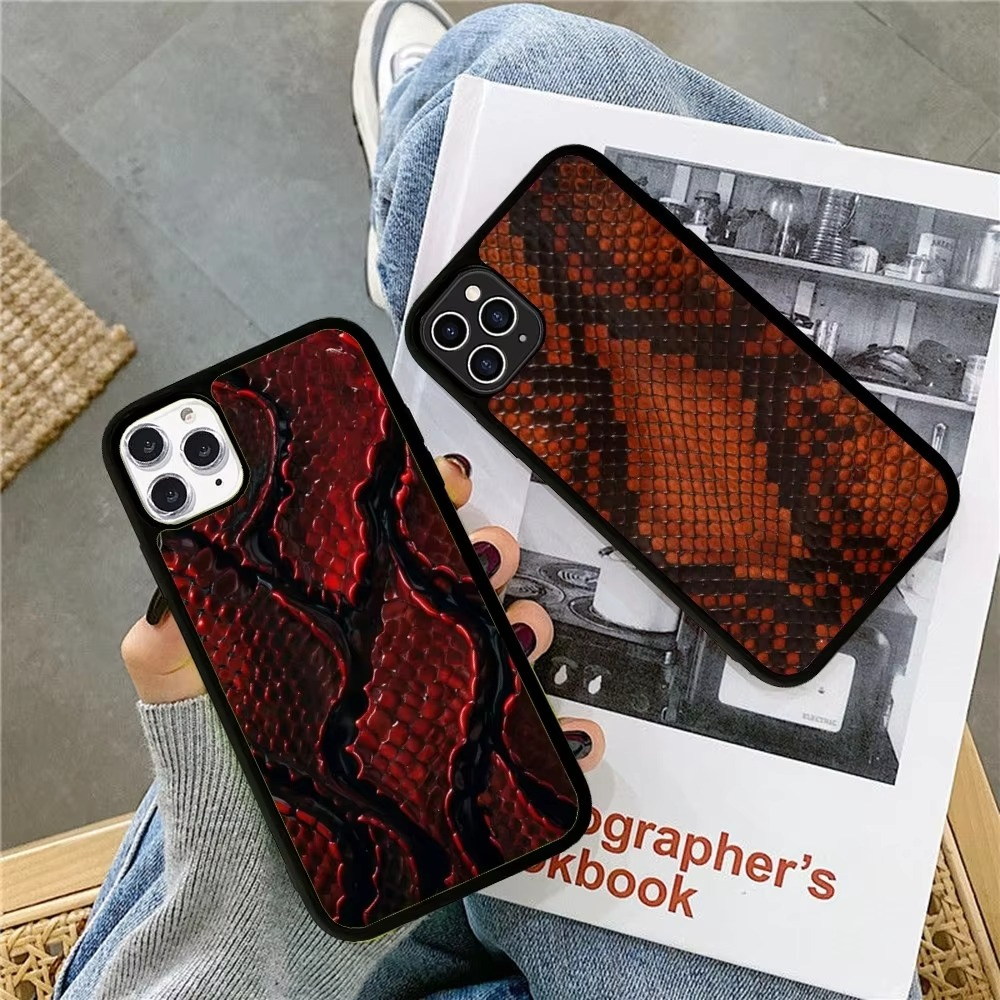 Luxury Apple iPhone Case, MagSafe Compatible, Camera Lens and Screen Protection, Ultra Thin, Shockproof, Magnetic, Full All Around Protection, Snake Skin Texture Cover