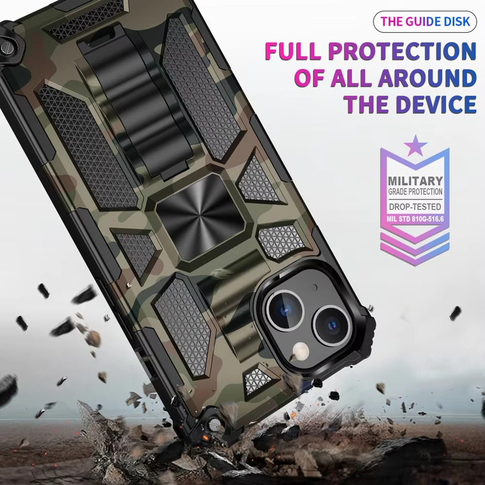 Robust Apple iPhone Case, MagSafe Compatible, Camera Lens and Screen Protection, Ultra Thin, Shockproof, Magnetic, Full All Around Protection, Camouflage Armor Cover