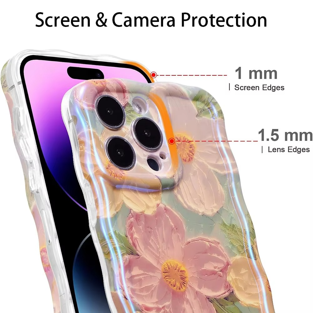 Premium Apple iPhone Case, MagSafe Compatible, Camera Lens and Screen Protection, Ultra Thin, Shockproof, Magnetic, Full All Around Protection, Laser Flower Bumper Case