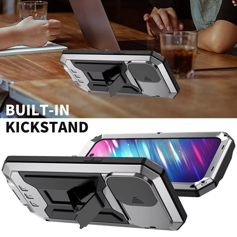 Robust Apple iPhone Case, MagSafe Compatible, Camera Lens and Screen Protection, Ultra Thin, Shockproof, Magnetic, Full All Around Protection, Metal 360 Glass Slide Cover