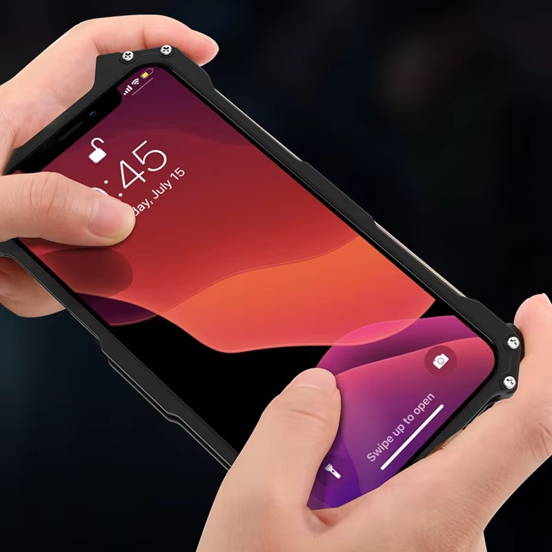 Robust Apple iPhone Case, MagSafe Compatible, Camera Lens and Screen Protection, Ultra Thin, Shockproof, Magnetic, Full All Around Protection, Bat Metal Armor Frame Cover