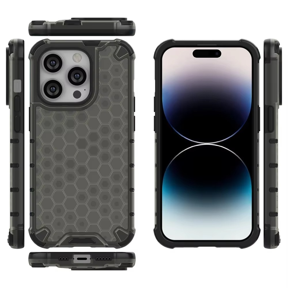 Robust Apple iPhone Case, MagSafe Compatible, Camera Lens and Screen Protection, Ultra Thin, Shockproof, Magnetic, Full All Around Protection, Honeycomb Armor Clear Cover