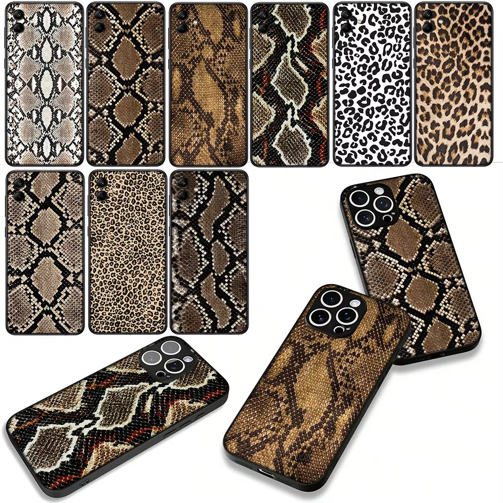 Luxury Apple iPhone Case, MagSafe Compatible, Camera Lens and Screen Protection, Ultra Thin, Shockproof, Magnetic, Full All Around Protection, Snake Skin Soft Cover