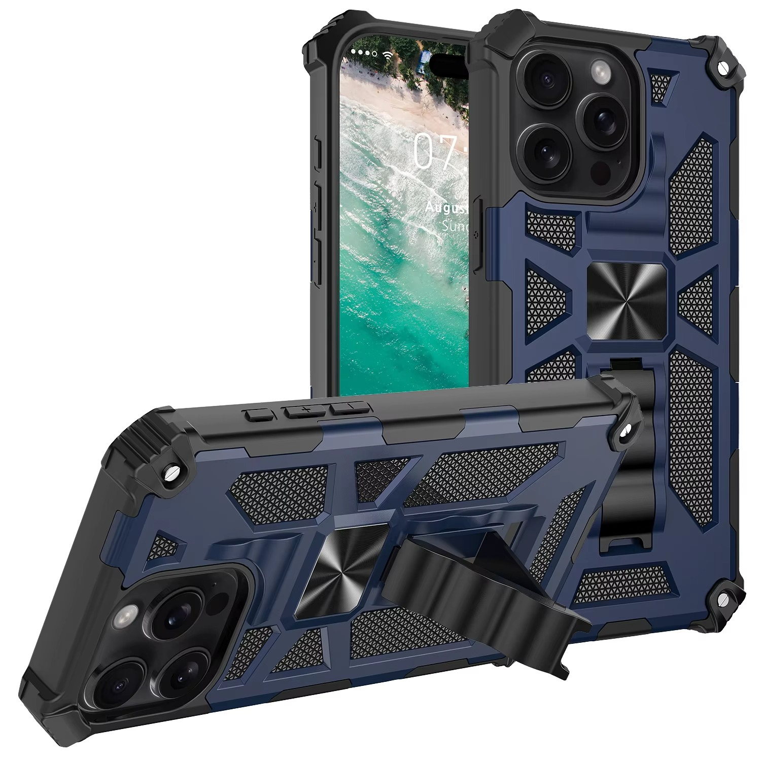 Robust Apple iPhone Case, MagSafe Compatible, Camera Lens and Screen Protection, Ultra Thin, Shockproof, Magnetic, Full All Around Protection, Camouflage Armor Cover