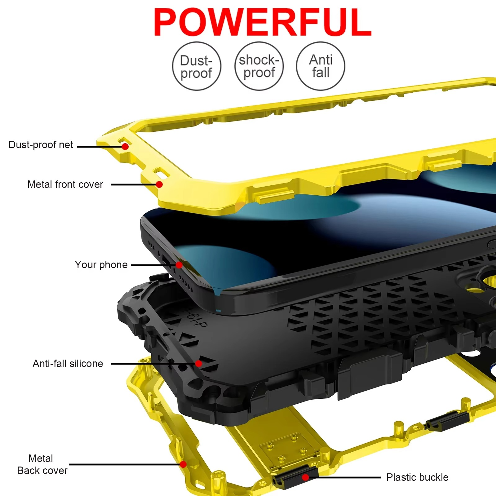 Robust Apple iPhone Case, MagSafe Compatible, Camera Lens and Screen Protection, Ultra Thin, Shockproof, Magnetic, Full All Around Protection, 360 Metal Lock Glass Cover