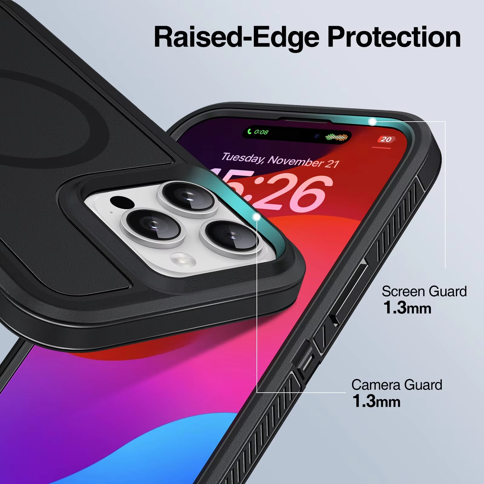 Premium Apple iPhone Case, MagSafe Compatible, Camera Lens and Screen Protection, Ultra Thin, Shockproof, Magnetic, Full All Around Protection, Heavy Duty Stand Cover