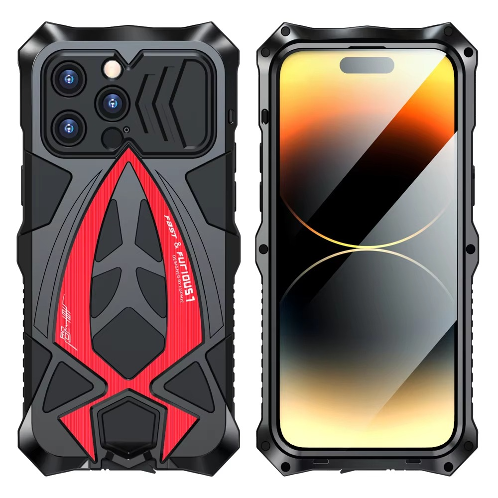 Robust Apple iPhone Case, MagSafe Compatible, Camera Lens and Screen Protection, Ultra Thin, Shockproof, Magnetic, Full All Around Protection, Heavy Armor Metal Cover