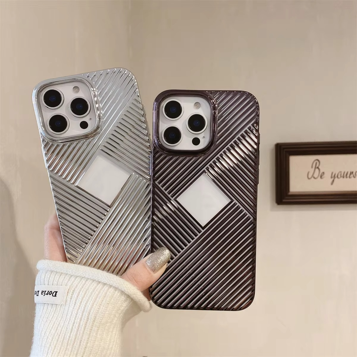 Luxury Apple iPhone Case, MagSafe Compatible, Camera Lens and Screen Protection, Ultra Thin, Shockproof, Magnetic, Full All Around Protection, Geometric Clear Bumper Cover