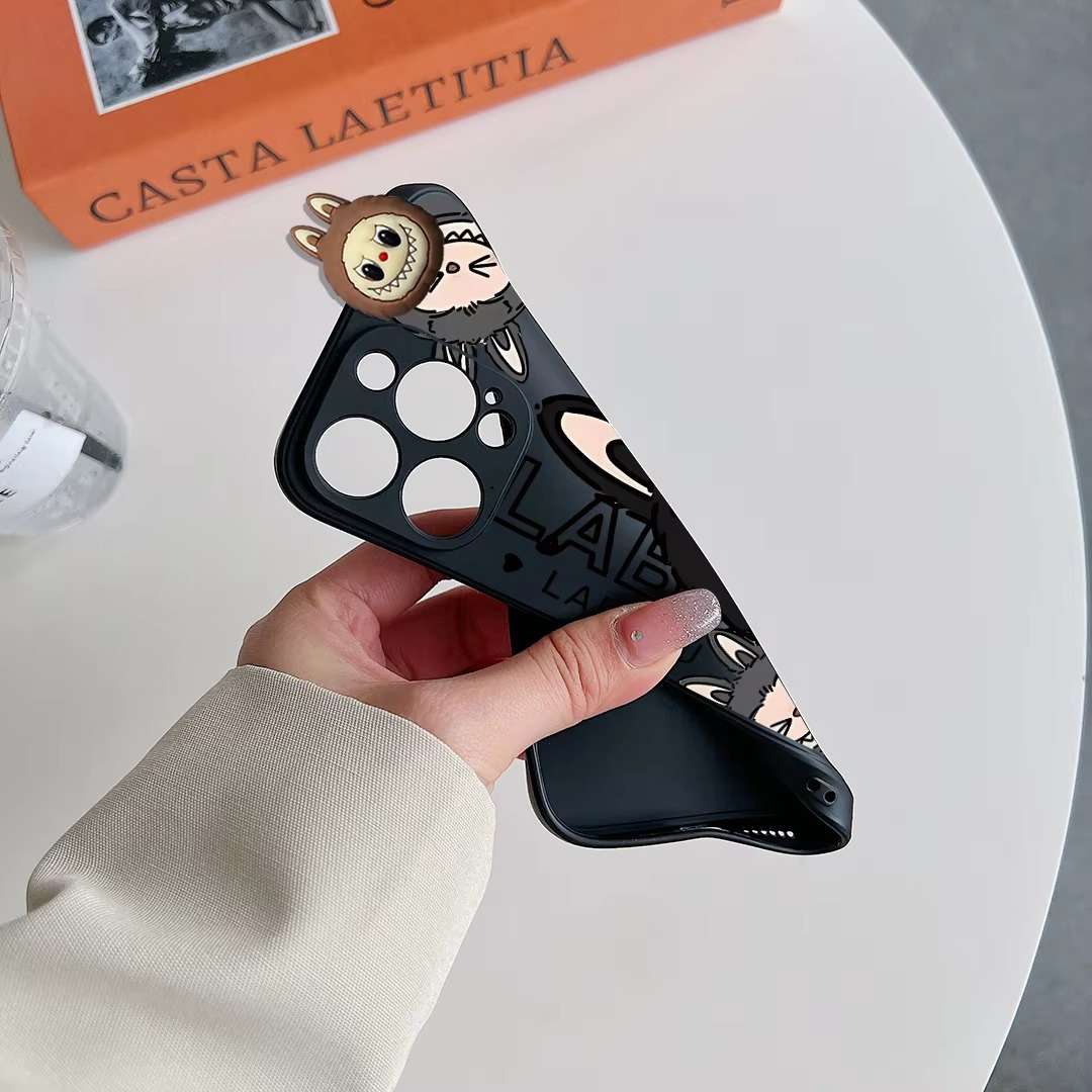 Luxury Apple iPhone Case, MagSafe Compatible, Camera Lens and Screen Protection, Ultra Thin, Shockproof, Magnetic, Full All Around Protection, Wink Labubu Rope Cover