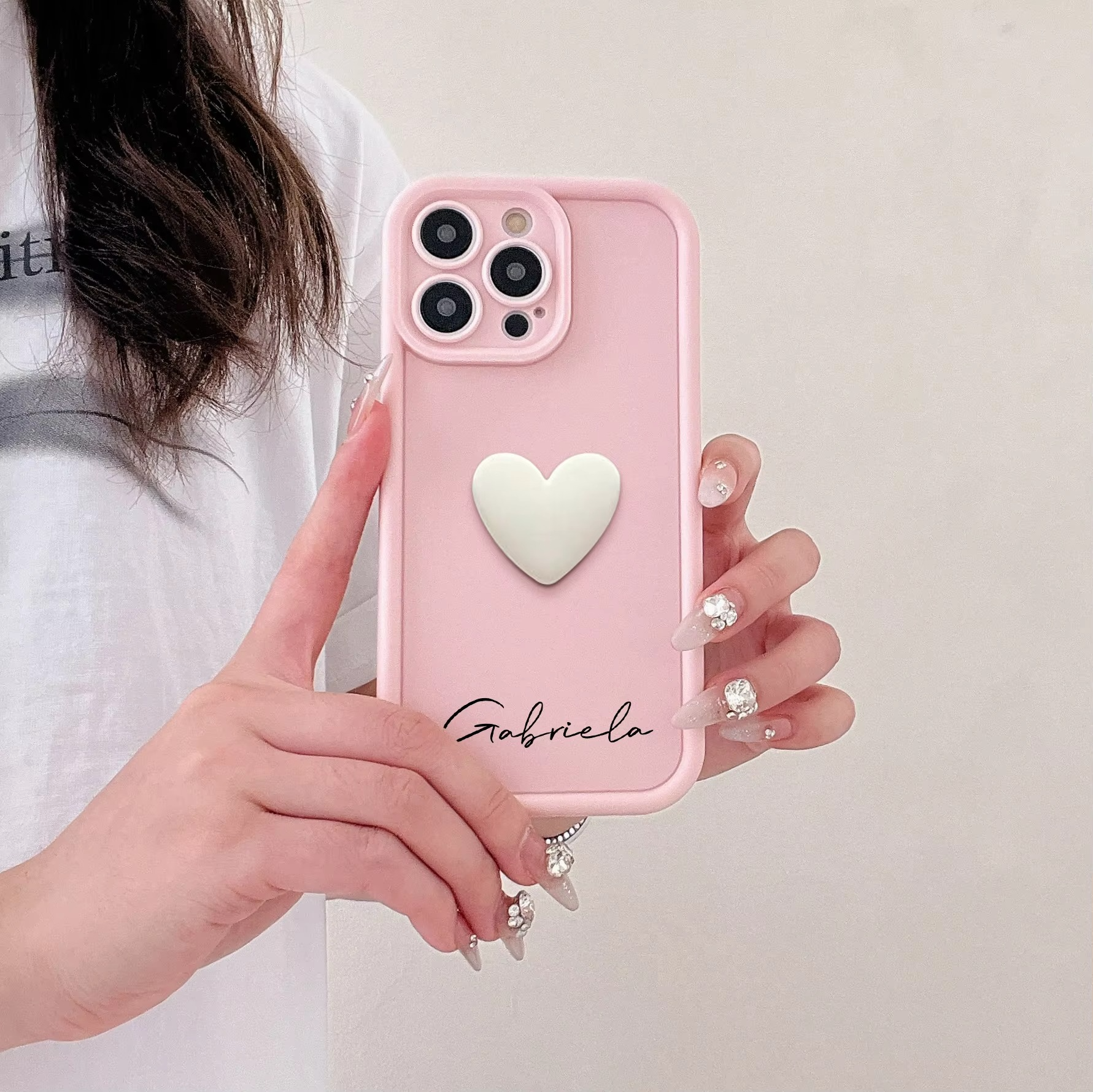 Premium Apple iPhone Case, MagSafe Compatible, Camera Lens and Screen Protection, Ultra Thin, Shockproof, Magnetic, Full All Around Protection, DIY Name Heart Soft Cover