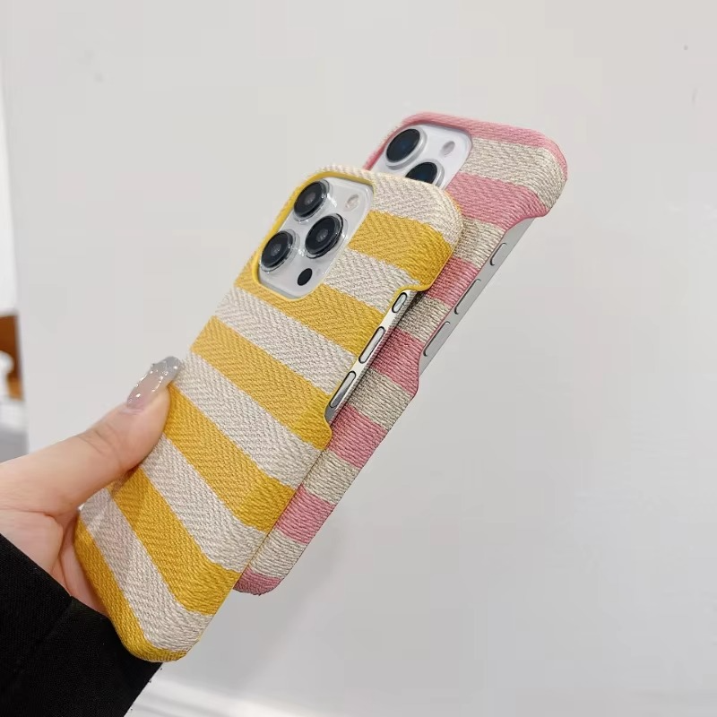 Premium Apple iPhone Case, MagSafe Compatible, Camera Lens and Screen Protection, Ultra Thin, Shockproof, Magnetic, Full All Around Protection, Canvas Stripe Fabric Cover