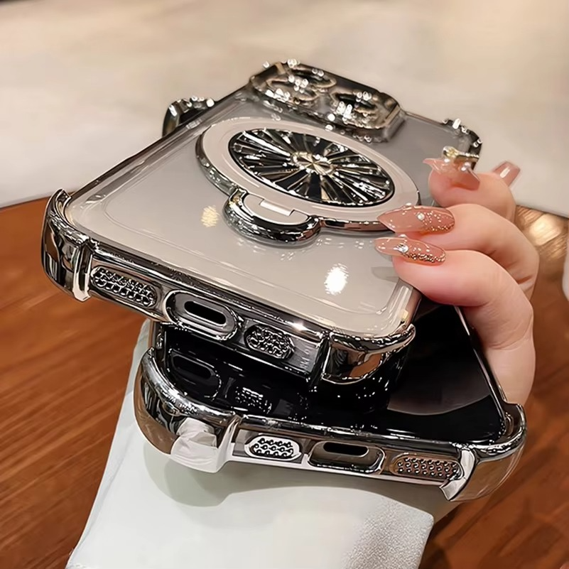MagSafe iPhone Case with Rotating Gyro Bracket - Airbag Plating,  Design, Wireless Charging Compatible | Case for iPhone