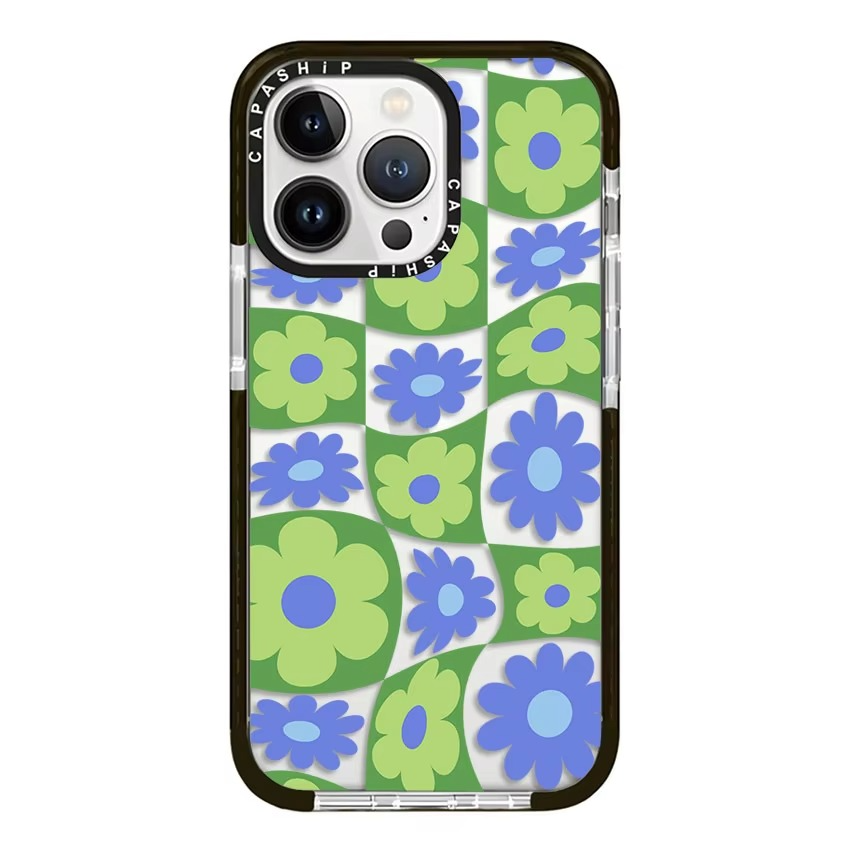 Premium Apple iPhone Case, MagSafe Compatible, Camera Lens and Screen Protection, Ultra Thin, Shockproof, Magnetic, Full All Around Protection, Chessboard Floral Soft Cover
