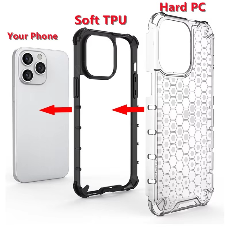 Robust Apple iPhone Case, MagSafe Compatible, Camera Lens and Screen Protection, Ultra Thin, Shockproof, Magnetic, Full All Around Protection, Honeycomb Hybrid Armor Cover
