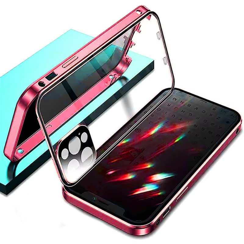 Luxury Apple iPhone Case, MagSafe Compatible, Camera Lens and Screen Protection, Ultra Thin, Shockproof, Magnetic, Full All Around Protection, Privacy Glass Snap Case