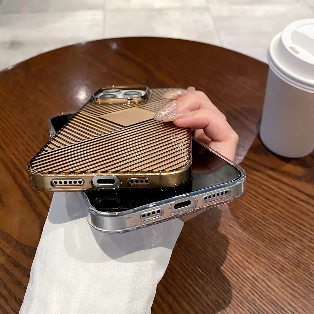 Luxury Apple iPhone Case, MagSafe Compatible, Camera Lens and Screen Protection, Ultra Thin, Shockproof, Magnetic, Full All Around Protection, Geometric Clear Bumper Cover