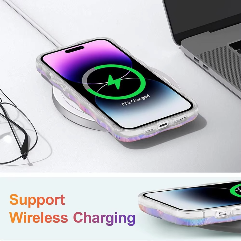 Premium Apple iPhone Case, MagSafe Compatible, Camera Lens and Screen Protection, Ultra Thin, Shockproof, Magnetic, Full All Around Protection, Laser Flower Bumper Case