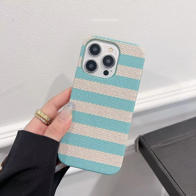 Premium Apple iPhone Case, MagSafe Compatible, Camera Lens and Screen Protection, Ultra Thin, Shockproof, Magnetic, Full All Around Protection, Canvas Stripe Fabric Cover