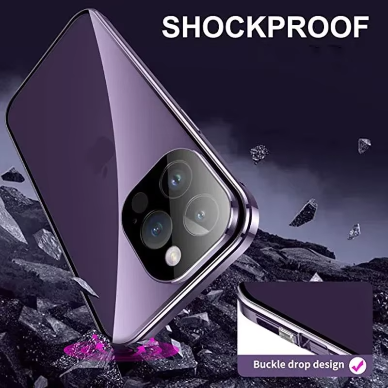 Premium Apple iPhone Case, MagSafe Compatible, Camera Lens and Screen Protection, Ultra Thin, Shockproof, Magnetic, Full All Around Protection, Double-Sided Privacy Cover