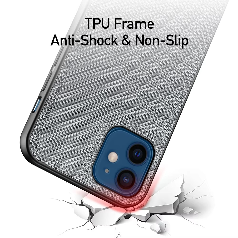Premium Apple iPhone Case, MagSafe Compatible, Camera Lens and Screen Protection, Ultra Thin, Shockproof, Magnetic, Full All Around Protection, Canvas Fabric Back Cover