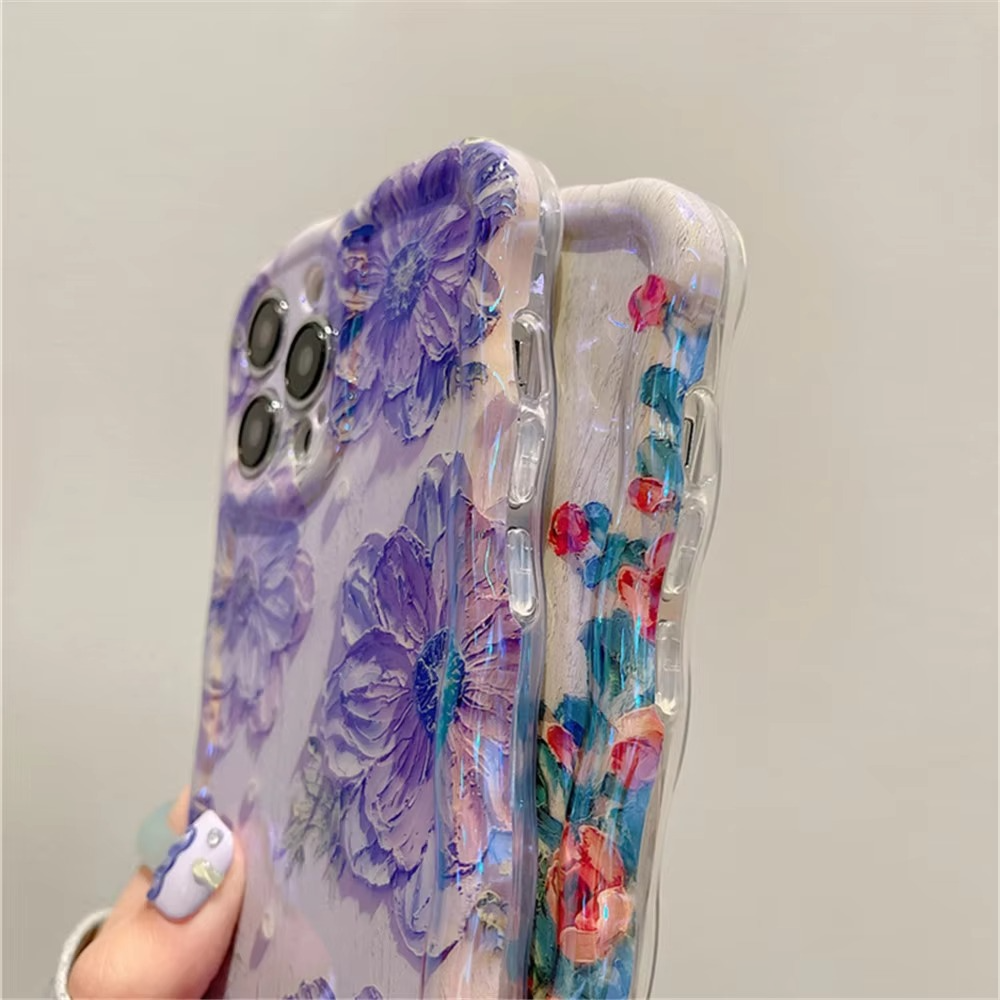 Premium Apple iPhone Case, MagSafe Compatible, Camera Lens and Screen Protection, Ultra Thin, Shockproof, Magnetic, Full All Around Protection, Laser Flower Bumper Case