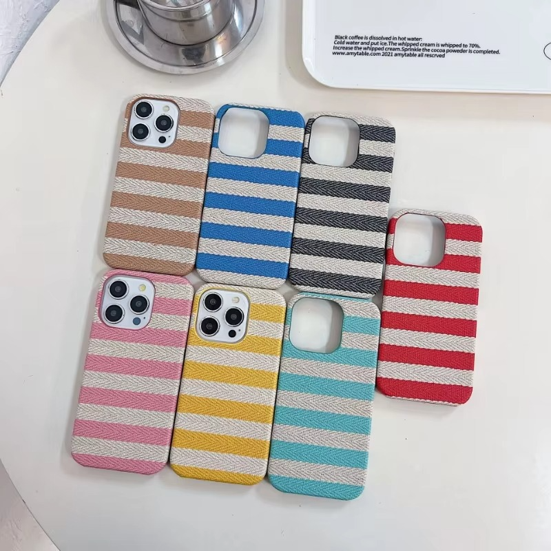 Premium Apple iPhone Case, MagSafe Compatible, Camera Lens and Screen Protection, Ultra Thin, Shockproof, Magnetic, Full All Around Protection, Canvas Stripe Fabric Cover