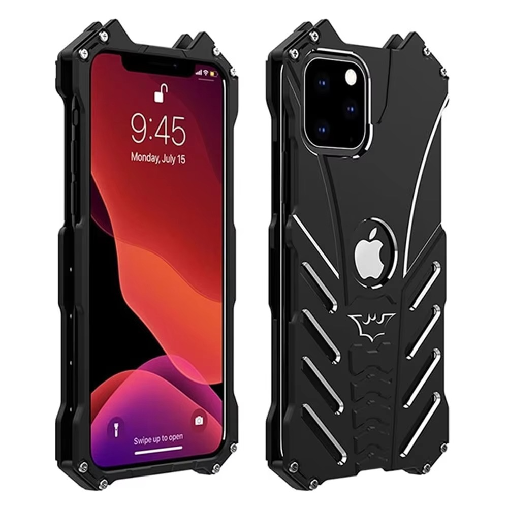 Robust Apple iPhone Case, MagSafe Compatible, Camera Lens and Screen Protection, Ultra Thin, Shockproof, Magnetic, Full All Around Protection, Bat Metal Armor Frame Cover