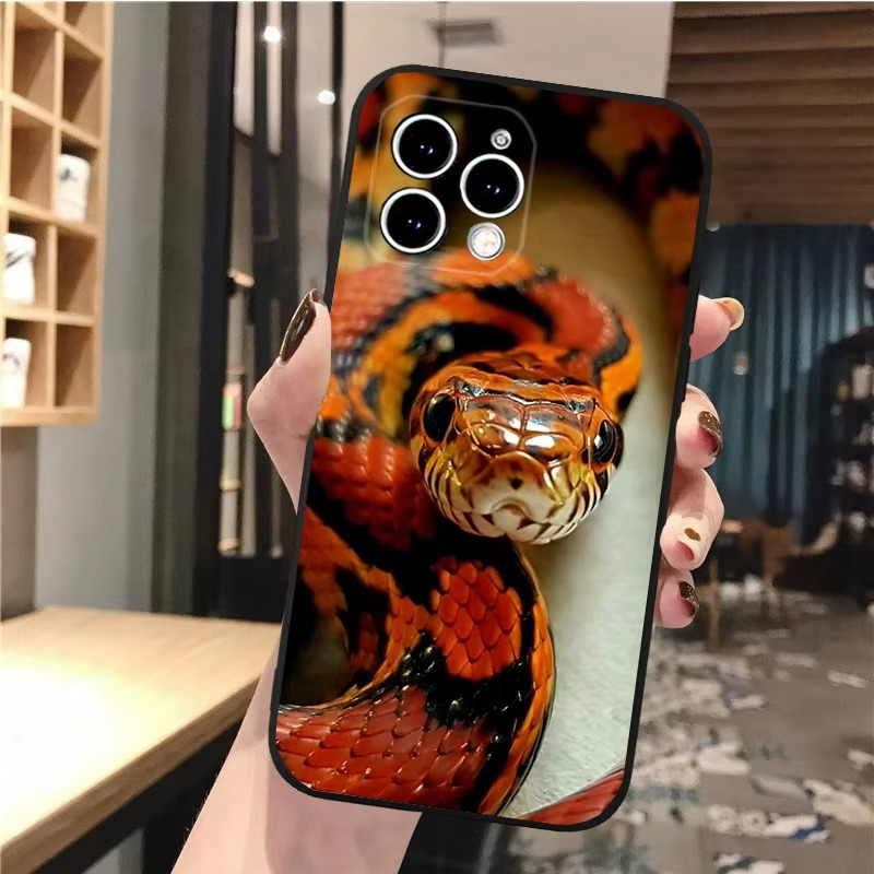 Luxury Apple iPhone Case, MagSafe Compatible, Camera Lens and Screen Protection, Ultra Thin, Shockproof, Magnetic, Full All Around Protection, Snake Pattern Soft Cover