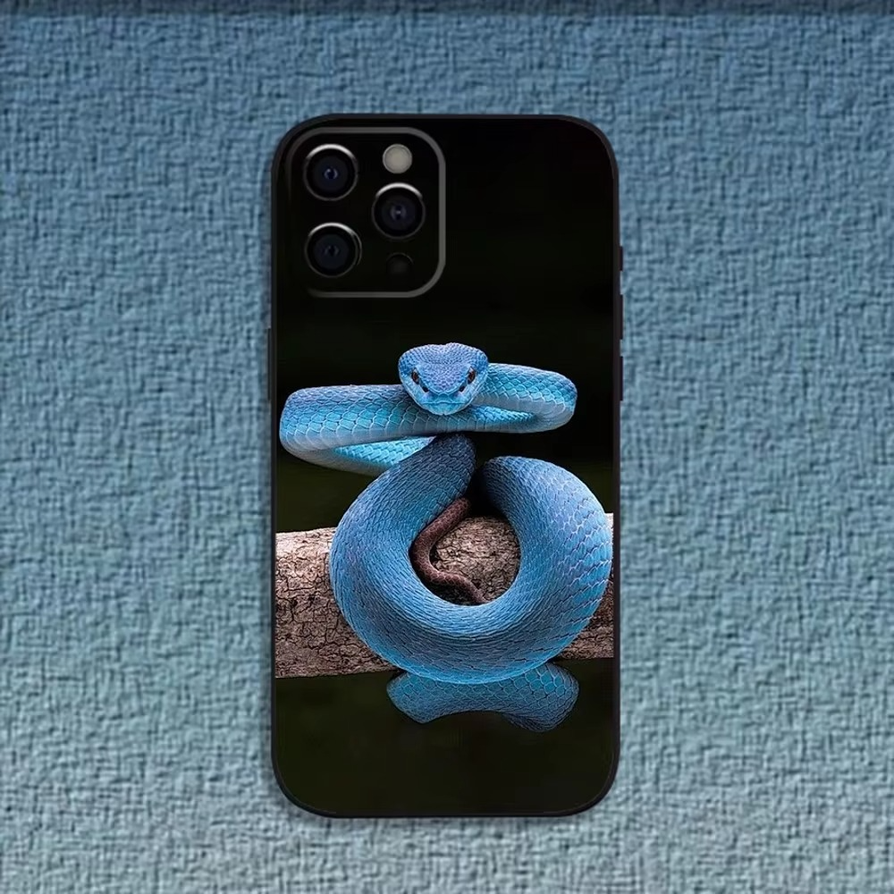 Luxury Apple iPhone Case, MagSafe Compatible, Camera Lens and Screen Protection, Ultra Thin, Shockproof, Magnetic, Full All Around Protection, Snake Pattern Soft Cover