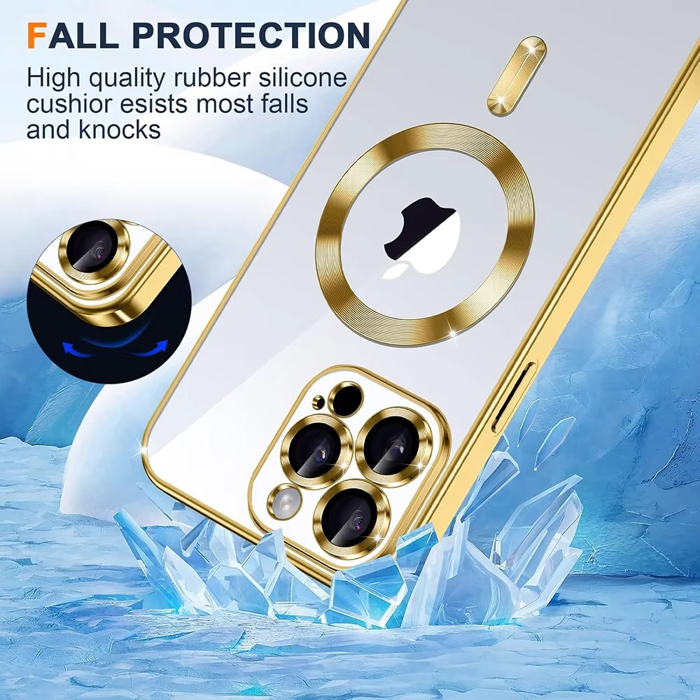Luxury Desert Gold MagSafe iPhone Case - Magnetic Wireless Charging, Electroplated Bumper, Durable Cover | Case for iPhone