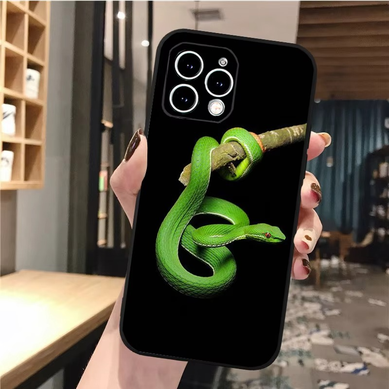 Luxury Apple iPhone Case, MagSafe Compatible, Camera Lens and Screen Protection, Ultra Thin, Shockproof, Magnetic, Full All Around Protection, Snake Pattern Soft Cover