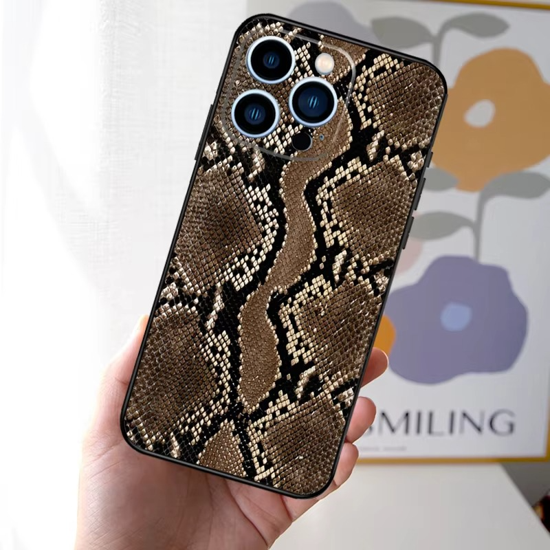 Luxury Apple iPhone Case, MagSafe Compatible, Camera Lens and Screen Protection, Ultra Thin, Shockproof, Magnetic, Full All Around Protection, Snake Skin Soft Cover