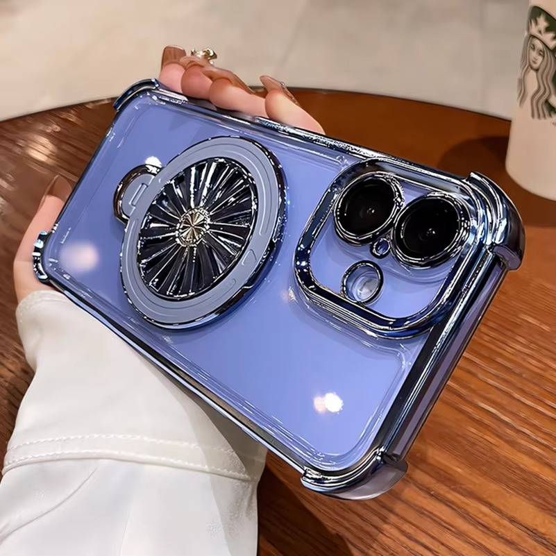 MagSafe iPhone Case with Rotating Gyro Bracket - Airbag Plating,  Design, Wireless Charging Compatible | Case for iPhone