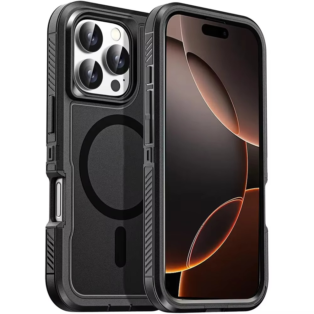 Premium Apple iPhone Case, MagSafe Compatible, Camera Lens and Screen Protection, Ultra Thin, Shockproof, Magnetic, Full All Around Protection, Heavy Duty Stand Cover