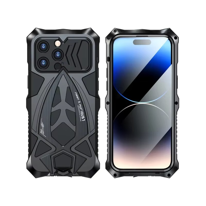 Robust Apple iPhone Case, MagSafe Compatible, Camera Lens and Screen Protection, Ultra Thin, Shockproof, Magnetic, Full All Around Protection, Heavy Armor Metal Cover