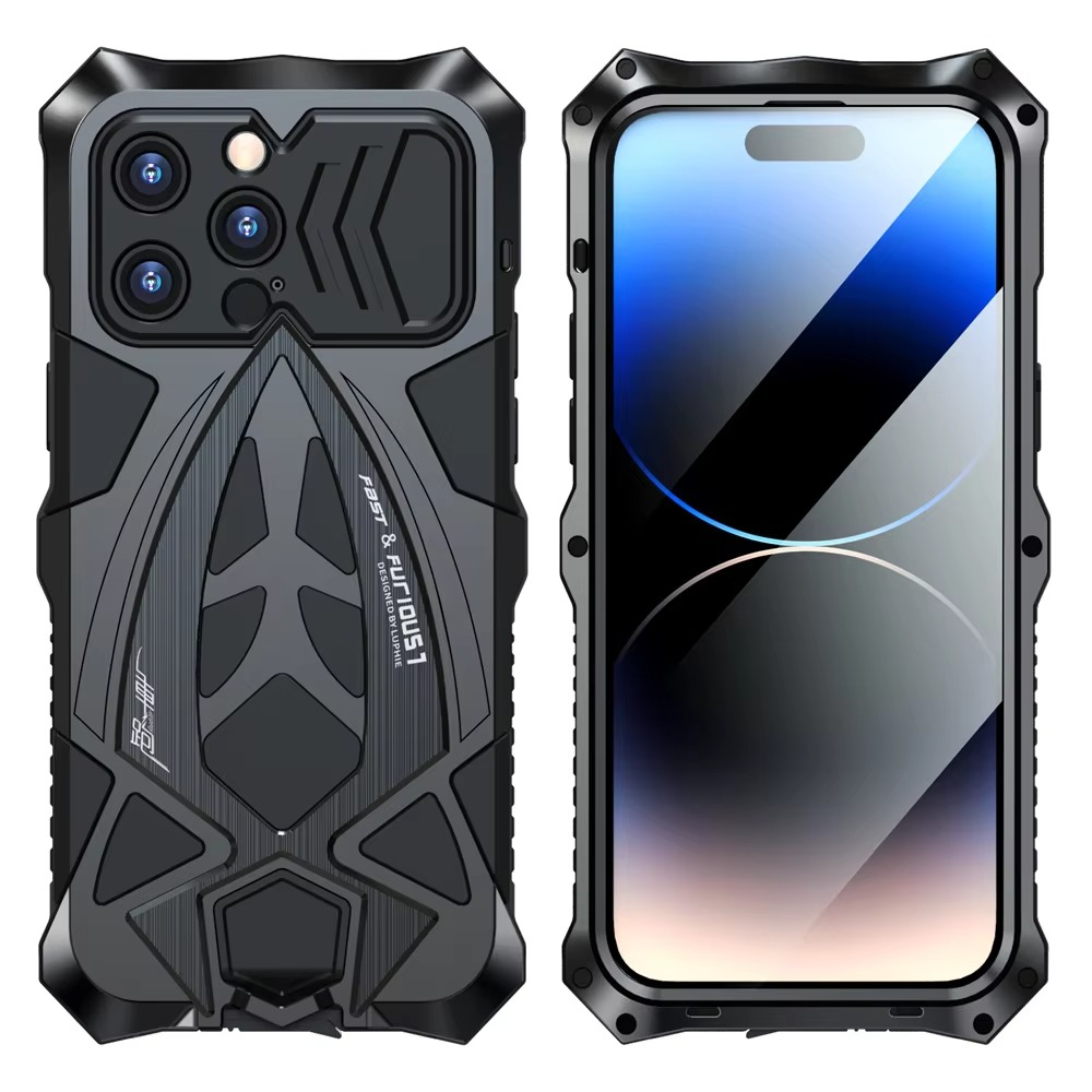 Robust Apple iPhone Case, MagSafe Compatible, Camera Lens and Screen Protection, Ultra Thin, Shockproof, Magnetic, Full All Around Protection, Heavy Armor Metal Cover