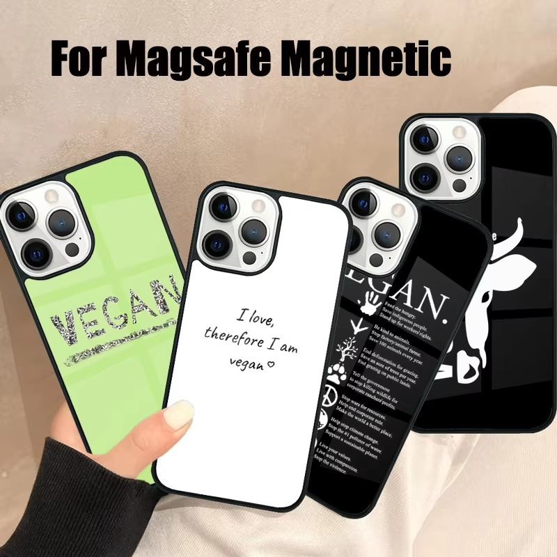 Premium Apple iPhone Case, MagSafe Compatible, Camera Lens and Screen Protection, Ultra Thin, Shockproof, Magnetic, Full All Around Protection, Eco Vegan Magnetic Cover