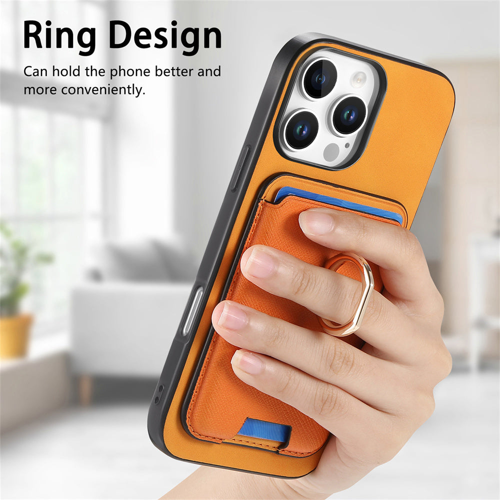 Luxury Detachable Magnetic Wallet iPhone Case – Card Holder, Ring Stand, Shockproof Protection for Secure and Convenient Use