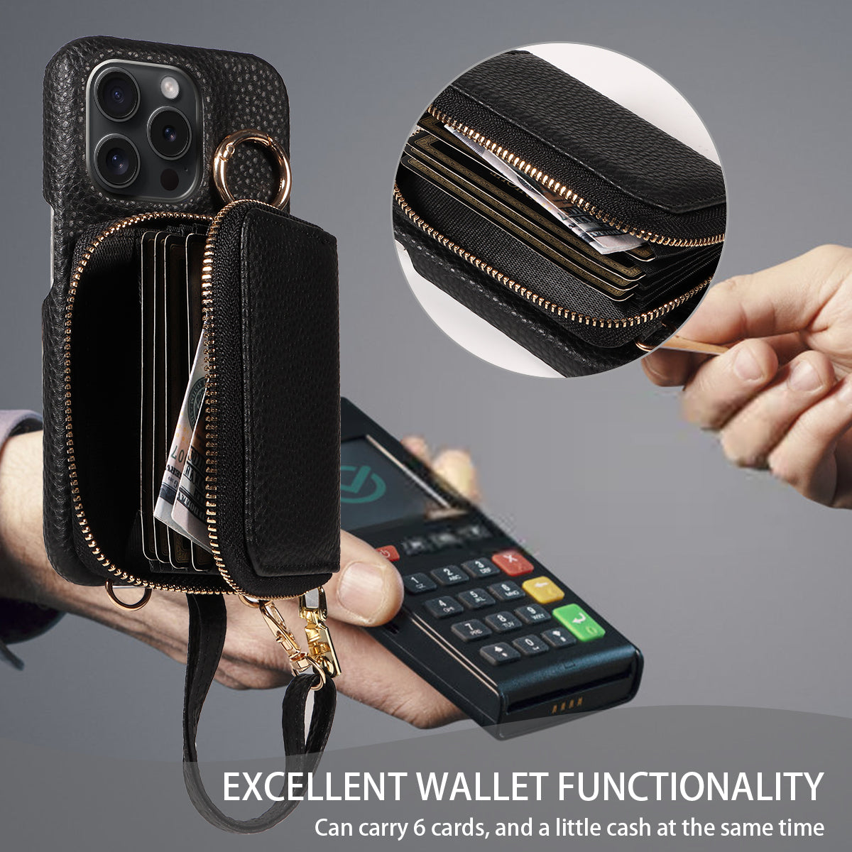 Premium High-Quality Magnetic Wallet iPhone Case – Detachable Design, Lashing Functionality, Stylish & Durable Protection 