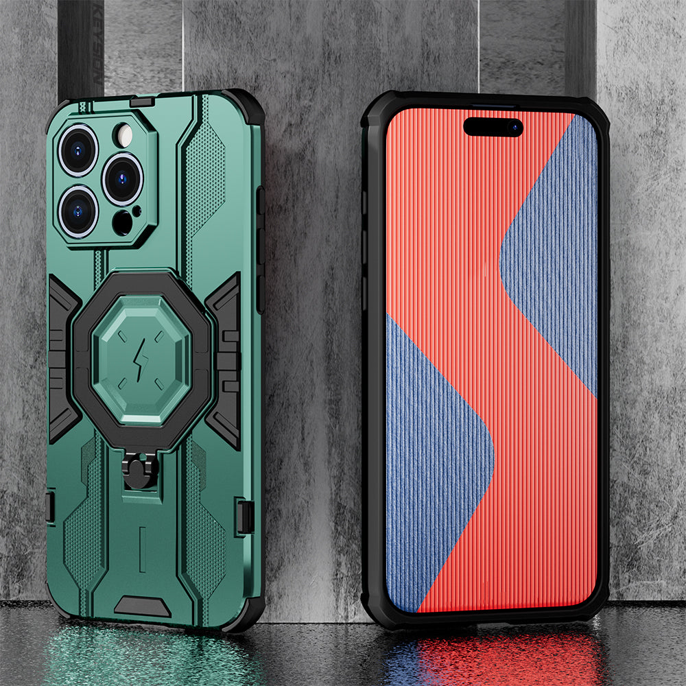 KEYSION MagSafe Shockproof iPhone Case – Ring Stand with Camera Protection, Durable Phone Cover for iPhone Models