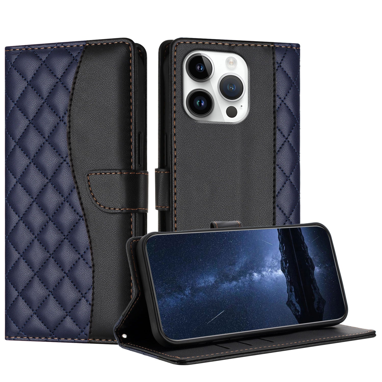 Luxury Quakeproof Flip Leather Wallet iPhone Case Premium  Protection, Card Slot, Magnetic Closure, Stylish Design for iPhone