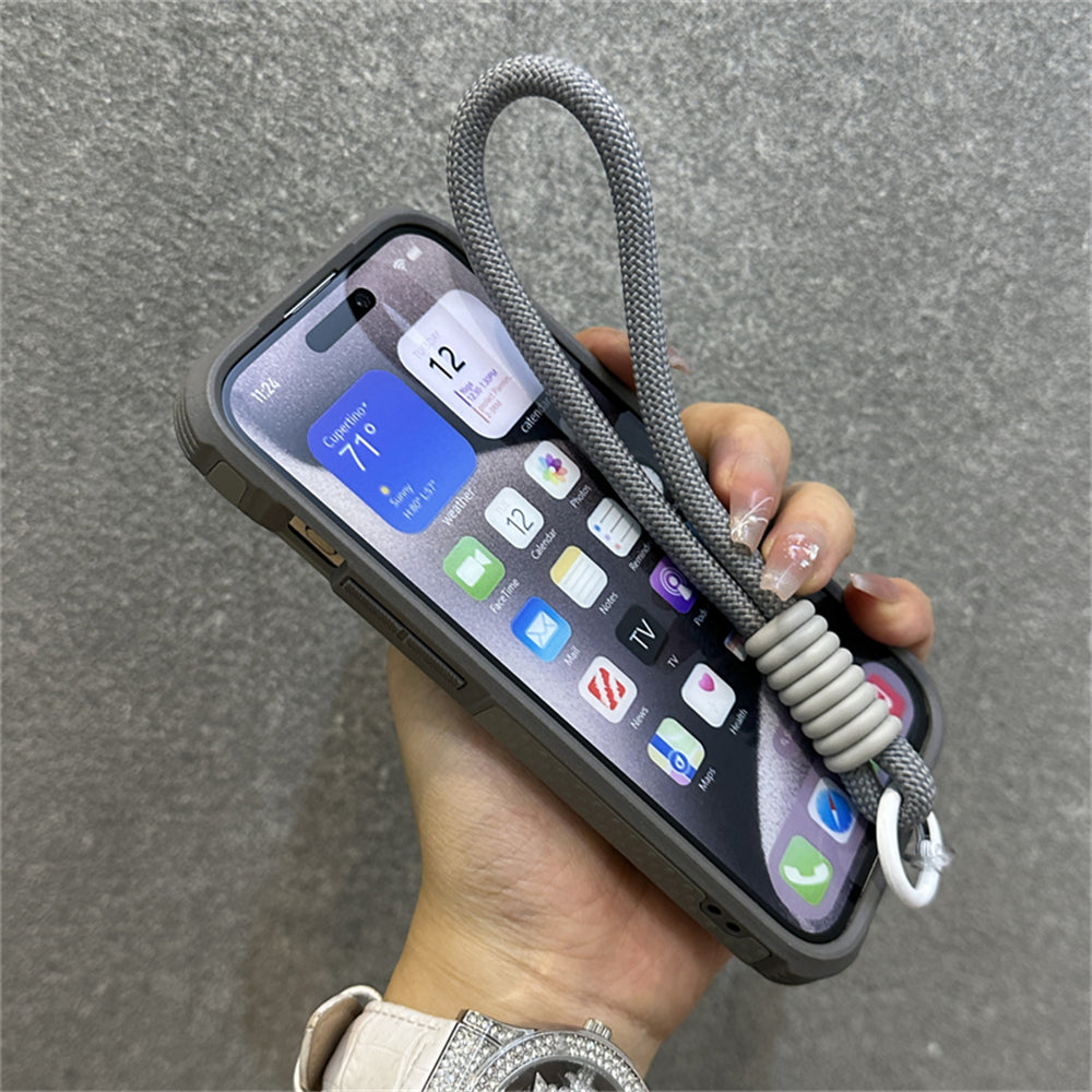 Deluxe Armor Stealth Bracket iPhone Case – Magnetic Super Fall Proof, Hard Shell with Lanyard, Protection for iPhone Models