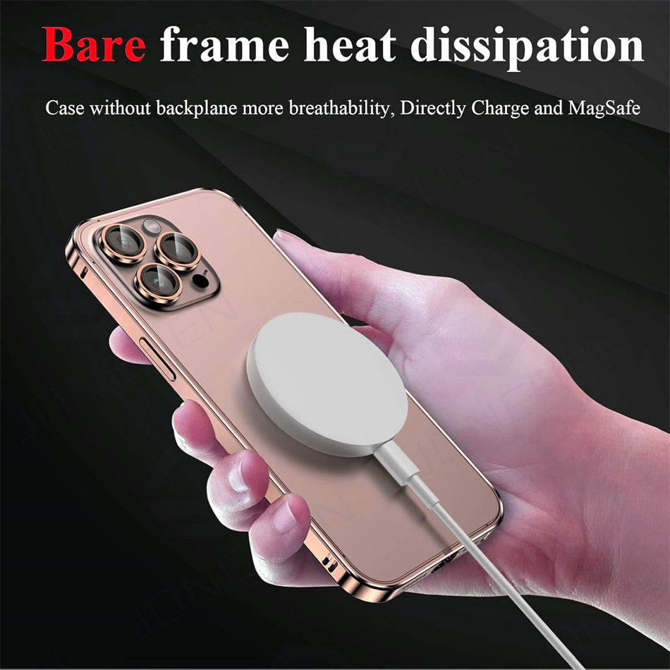 Luxury Ultra-Thin Metal Bumper iPhone Case - Light Aluminum Alloy Frame, Durable Back Protection, Sleek Desert Gold Finish 